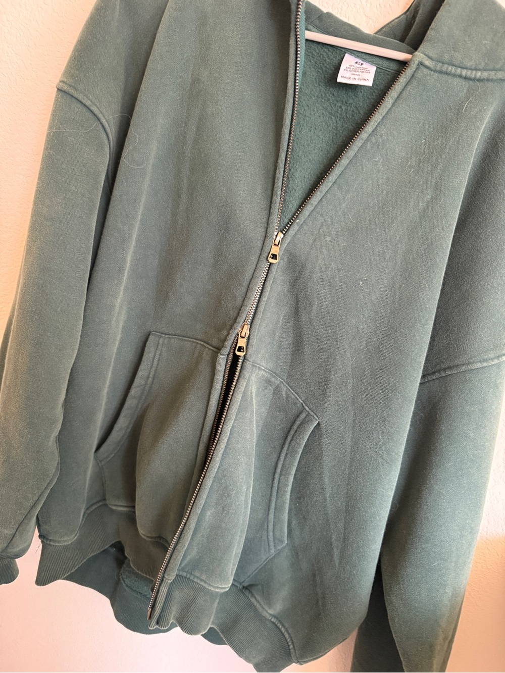 Oversized vintage double zip jacket